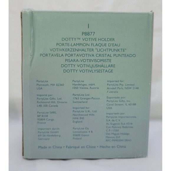 New PartyLite P8877 Dotty Votive Holder - Frosted Glass with Polka Dots Retired - Picture 8 of 11